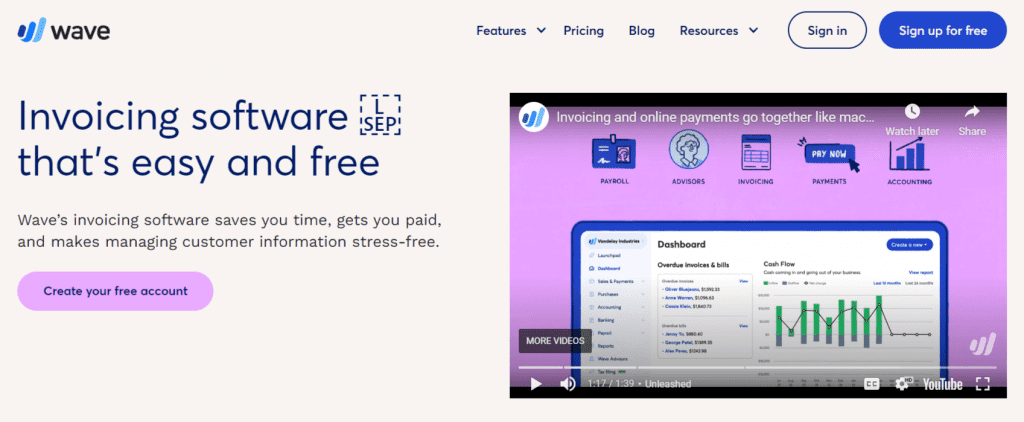 Wave - Best Billing Software For Small Businesses
