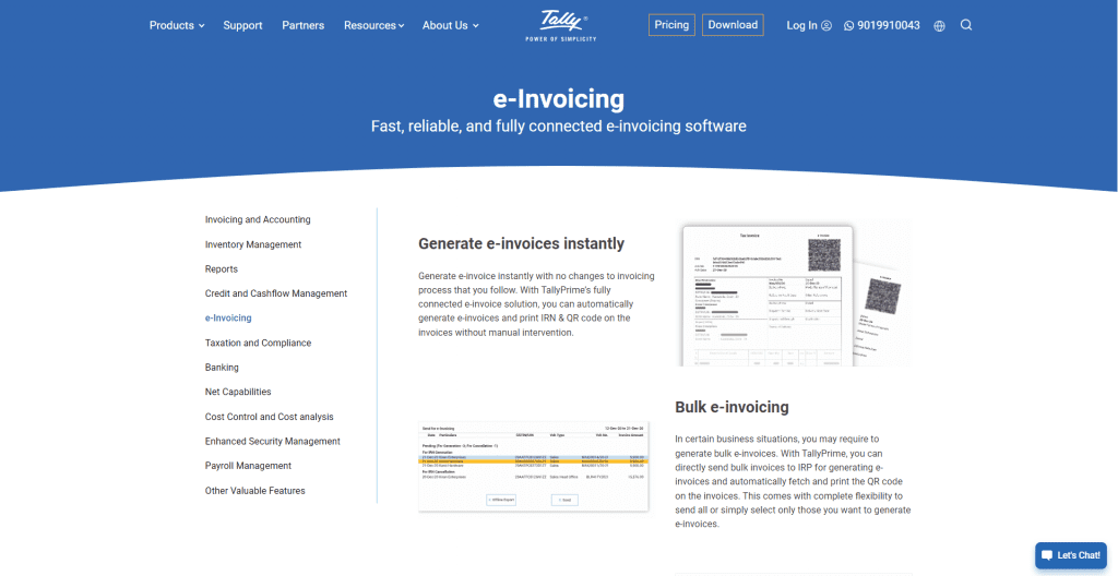 Tally - Top e-invoicing software