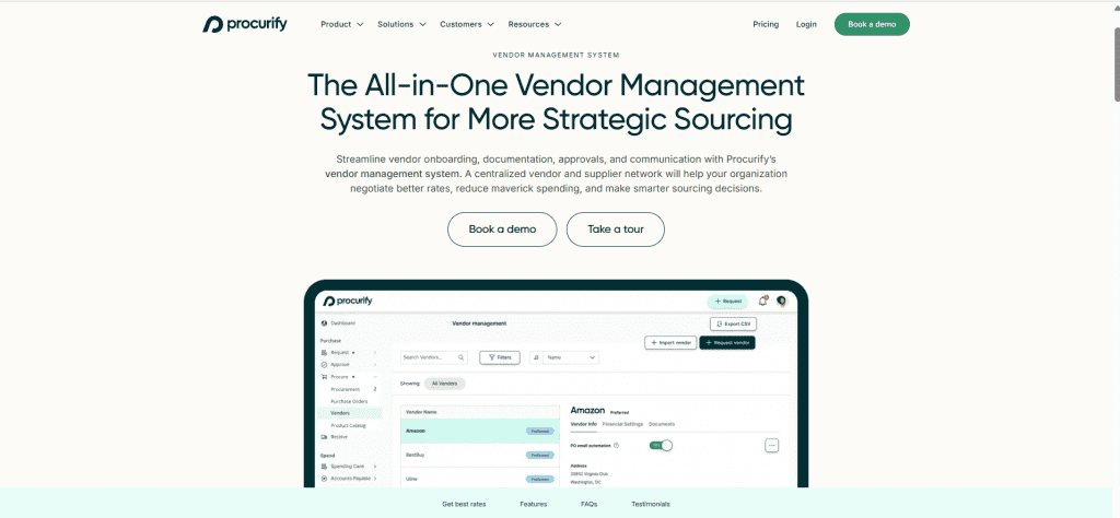 procurify vendor management software