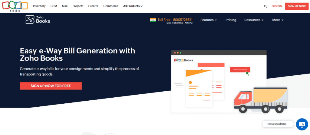 Zoho Books - Best e-way bill software