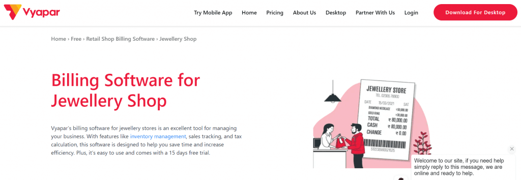 Vyapar- billing software for jewellery store