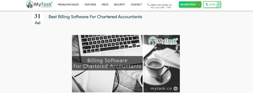 My Task-Billing Software For Chartered Accountants