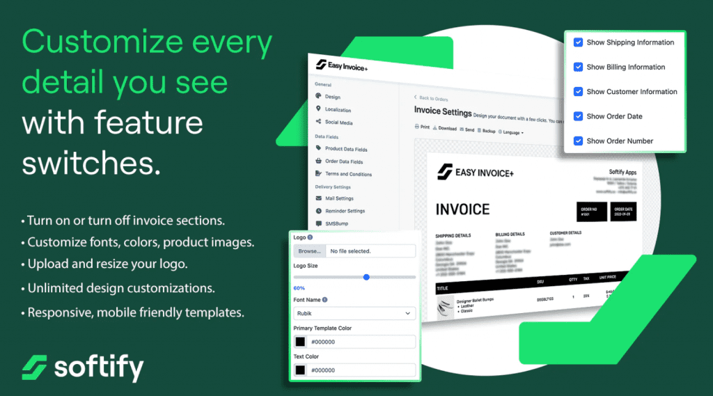 Softify- Best Invoice App  For Shopify