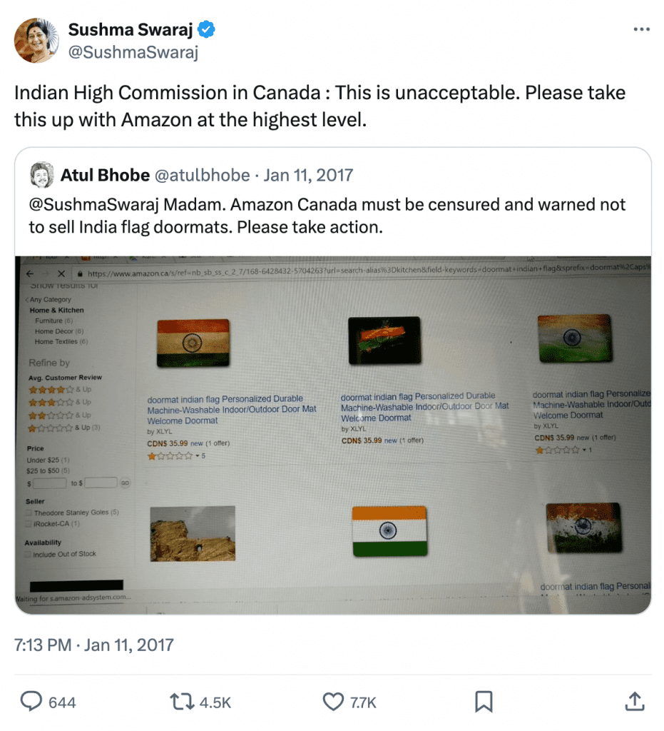 Amazon Doormat Controversy